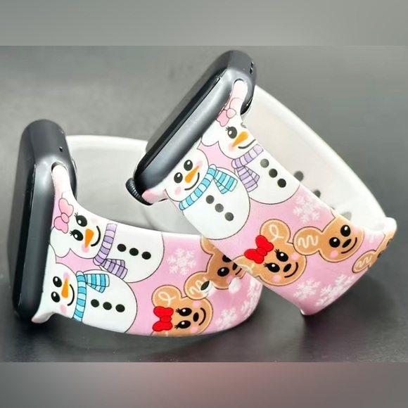 Mickey Mouse inspired snowman and gingerbread ears iWatch band. - Picture 2 of 5